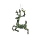 Set of 5 Christmas Ornaments Plastic Transparent Reindeer Shape 9.5 cm Hanging with String for Christmas Tree 1