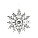Set of 5 Christmas Ornaments Plastic Transparent Snowflake Shape 10 cm Hanging with String for Christmas Tree 1
