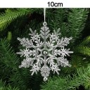 Set of 5 Christmas Ornaments Plastic Transparent Snowflake Shape 10 cm Hanging with String for Christmas Tree 2