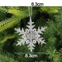 Set of 5 Christmas Ornaments Plastic Transparent Snowflake Shaped 8.3 cm Hanging with String for Christmas Tree 2