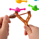 Set of 5 Elastic Launching Slingshots with Flexible Figures 10 cm Stress Relief Fun for Children and Adults 2