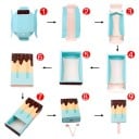 Set of 5 Gift Boxes in the Shape of an Ice Lolly Paper Boxes with a Sliding Drawer for Packing Small Items and Gifts 9