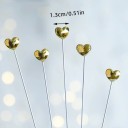 Set of 5 Gold Heart-Shaped Cake Decorations Cake and Pastry Decoration for Birthday, Wedding and Party Celebrations 2