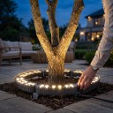 Set of 5 Outdoor LED Lights Around Tree 12 W Inner Diameter 310 mm Aluminium Alloy IP65 Warm White For Illuminating Trunks and Bushes 6