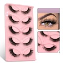 Set of 5 Pairs of Artificial Eyelashes Artificial Long Lashes with Full Strip Eyelash Extension Set Natural Adhesive Lashes 16