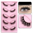 Set of 5 Pairs of Artificial Eyelashes Artificial Long Lashes with Full Strip Eyelash Extension Set Natural Adhesive Lashes 3