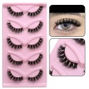 Set of 5 Pairs of Artificial Eyelashes Artificial Long Lashes with Full Strip Eyelash Extension Set Natural Adhesive Lashes 4