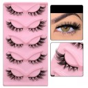 Set of 5 Pairs of Artificial Eyelashes Artificial Long Lashes with Full Strip Eyelash Extension Set Natural Adhesive Lashes 6