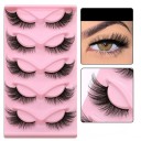 Set of 5 Pairs of Artificial Eyelashes Artificial Long Lashes with Full Strip Eyelash Extension Set Natural Adhesive Lashes 8