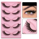 Set of 5 Pairs of Artificial Eyelashes Artificial Long Lashes with Full Strip Eyelash Extension Set Natural Adhesive Lashes 9