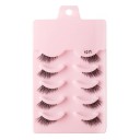 Set of 5 Pairs of Artificial Lashes Half Artificial Lashes Eyelash Extension Set Naturally Looking Adhesive Lashes 10
