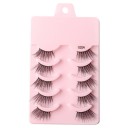 Set of 5 Pairs of Artificial Lashes Half Artificial Lashes Eyelash Extension Set Naturally Looking Adhesive Lashes 4