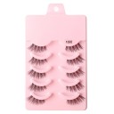 Set of 5 Pairs of Artificial Lashes Half Artificial Lashes Eyelash Extension Set Naturally Looking Adhesive Lashes 6