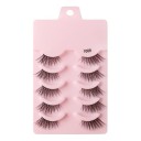 Set of 5 Pairs of Artificial Lashes Half Artificial Lashes Eyelash Extension Set Naturally Looking Adhesive Lashes 8