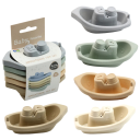 Set of 5 Plastic Boats 10.4 x 5.3 x 3.7 cm Water Toy in Soft Pastel Colours Stackable Boats for Bathing and Playing 1