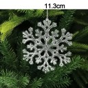 Set of 5 Plastic Transparent Christmas Tree Decorations in the Shape of a Snowflake 11.3 cm 2