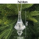 Set of 5 Plastic Transparent Decorations for Christmas Tree in Drop Shape 7 x 2.8 cm 2