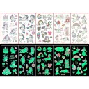 Set of 5 Sheets of Glow-in-the-Dark Temporary Unicorn Tattoos Colourful Body Stickers for Kids with Day and Night Effects 4