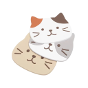 Set of 5 Silicone Coasters 10x8 cm with Cat Motif Waterproof and Heat Resistant Silicone Table Mats for Cups and Glasses 4