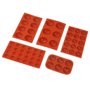 Set of 5 Silicone Moulds for Chocolate Sweets Various Shapes and Sizes Pralines Baking Desserts Ice Wax Castings Non-Stick Reusable 2