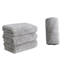 Set of 5 Towels 25 x 25 cm Grey Highly Absorbent Bamboo Textile Fibres for Bathroom and Kitchen 3