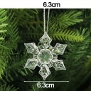 Set of 5 Transparent Snowflakes 6.3 cm Plastic Tree Decoration with Hanging Loop 2