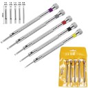 Set of 5 Watchmaker Screwdrivers 0.8–1.6 mm with Colour Coding and Non-Slip Handle for Watch Repair and Fine Mechanics 3