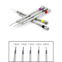Set of 5 Watchmaker Screwdrivers 0.8–1.6 mm with Colour Coding and Non-Slip Handle for Watch Repair and Fine Mechanics 4