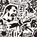 Set of 50 black and white PVC stickers for rock music fans Band and musician designs Die-cut to shape Size 4 to 8 cm 4