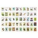 Set of 50 Insect-Themed Stamp-Shaped Stickers 30x40 mm for Decorations and Creative Projects 1
