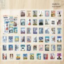 Set of 50 Lighthouse-Themed Stamp-Shaped Stickers 30x40 mm for Decorations and Creative Projects 2