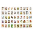 Set of 50 Mushroom-Themed Stamp-Shaped Stickers 30x40 mm for Creative Projects 1