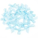 Set of 50 Satin Hair Bows 4 x 3.5 cm Colourful Small Bows Elegant Hair Accessory Subtle Shine Handmade Creative Crafting 14