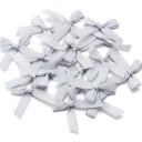 Set of 50 Satin Hair Bows 4 x 3.5 cm Colourful Small Bows Elegant Hair Accessory Subtle Shine Handmade Creative Crafting 18