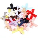 Set of 50 Satin Hair Bows 4 x 3.5 cm Colourful Small Bows Elegant Hair Accessory Subtle Shine Handmade Creative Crafting 20