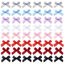 Set of 50 Satin Hair Bows 4 x 3.5 cm Colourful Small Bows Elegant Hair Accessory Subtle Shine Handmade Creative Crafting 23
