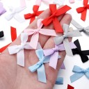 Set of 50 Satin Hair Bows 4 x 3.5 cm Colourful Small Bows Elegant Hair Accessory Subtle Shine Handmade Creative Crafting 24