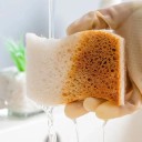 Set of 6 Cleaning Sponges 11 x 7 x 3 cm Natural Sisal Wood Pulp Microfibre S Shape Kitchen Sponge for Dishwashing 4