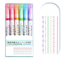 Set of 6 Decorative Pens 13 cm with Rollerball Tip Creating Waves, Dots, Hearts, Flowers and Dotted Lines 2