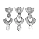 Set of 6 Dental Impression Trays in Stainless Steel, 3 Sizes of Upper and Lower Impression Spoons for Dental Use 1