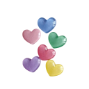 Set of 6 Glitter Heart-Shaped Fridge Magnets 2.5×2.2 cm Resin Decorative Magnetic Holders for Notes 2