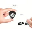 Set of 6 Guitar Plectrums 0.71 mm with Snap Case Plectrum and Key Case Portable Case with Ring for Musicians and Guitarists 4