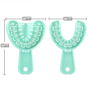 Set of 6 Plastic Dental Impression Trays 7.6 x 11 cm Dental Impression Tools for Dentistry and Orthodontics 3 Pairs of Upper and Lower Jaws 2