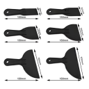 Set of 6 Plastic Scrapers for Filler and Wallpaper 18 cm Various Widths 3.8–20 cm Durable Plastic for Plastering and Surface Cleaning 3