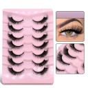 Set of 7 Pairs of Artificial Lashes Artificial Long Lashes with Full Strip Eyelash Extension Set Natural Adhesive Lashes 1