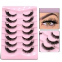 Set of 7 Pairs of Artificial Lashes Artificial Long Lashes with Full Strip Eyelash Extension Set Natural Adhesive Lashes 3