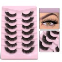 Set of 7 Pairs of Artificial Lashes Artificial Long Lashes with Full Strip Eyelash Extension Set Natural Adhesive Lashes 5