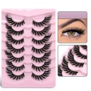 Set of 7 Pairs of Artificial Lashes Artificial Long Lashes with Full Strip Eyelash Extension Set Natural Adhesive Lashes 7