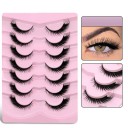 Set of 7 Pairs of Artificial Lashes Artificial Long Lashes with Full Strip Eyelash Extension Set Natural Adhesive Lashes 8