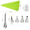 Set of 7 Piping Tools for Cake Decoration with Metal Nozzles, Piping Bag and Coupler for Precision Baking 2